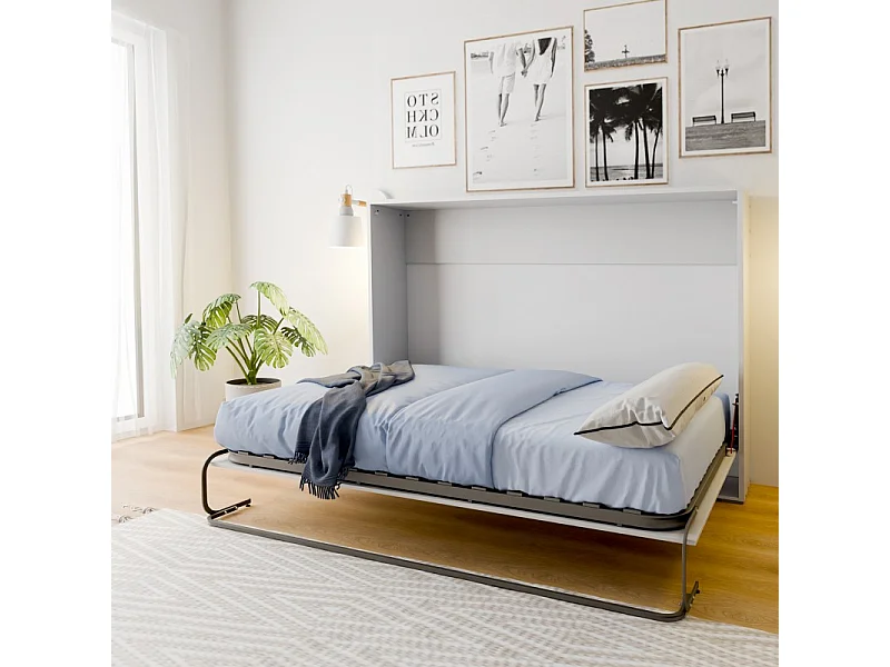 Cama dobrável aglomerado melamina branca 135x190cm