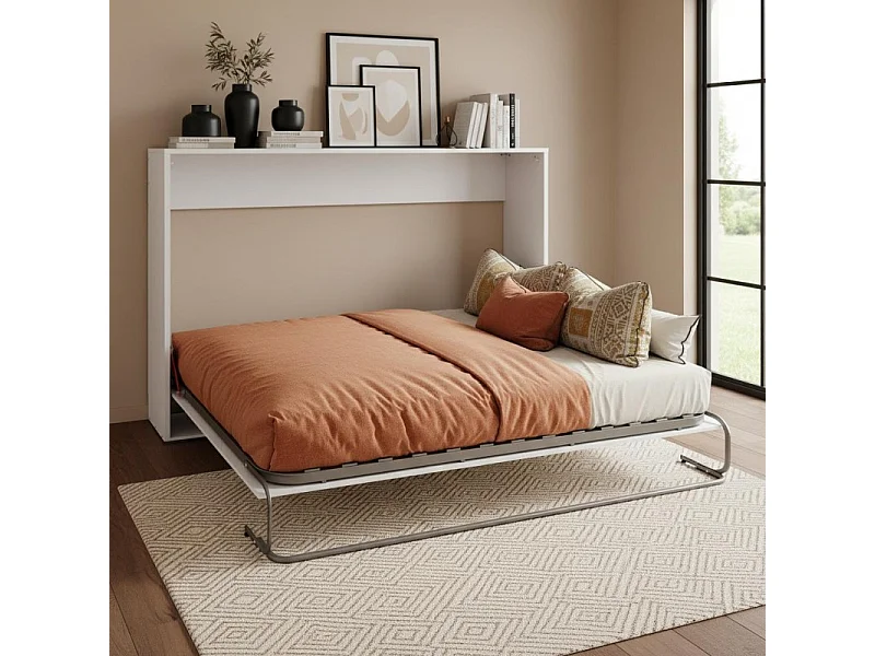 Cama dobrável aglomerado melamina branca 135x190cm