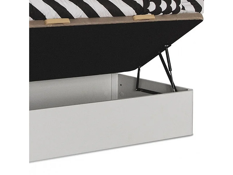 Zijdelings opklapbare opbergbox spaanplaat wit 105x190cm