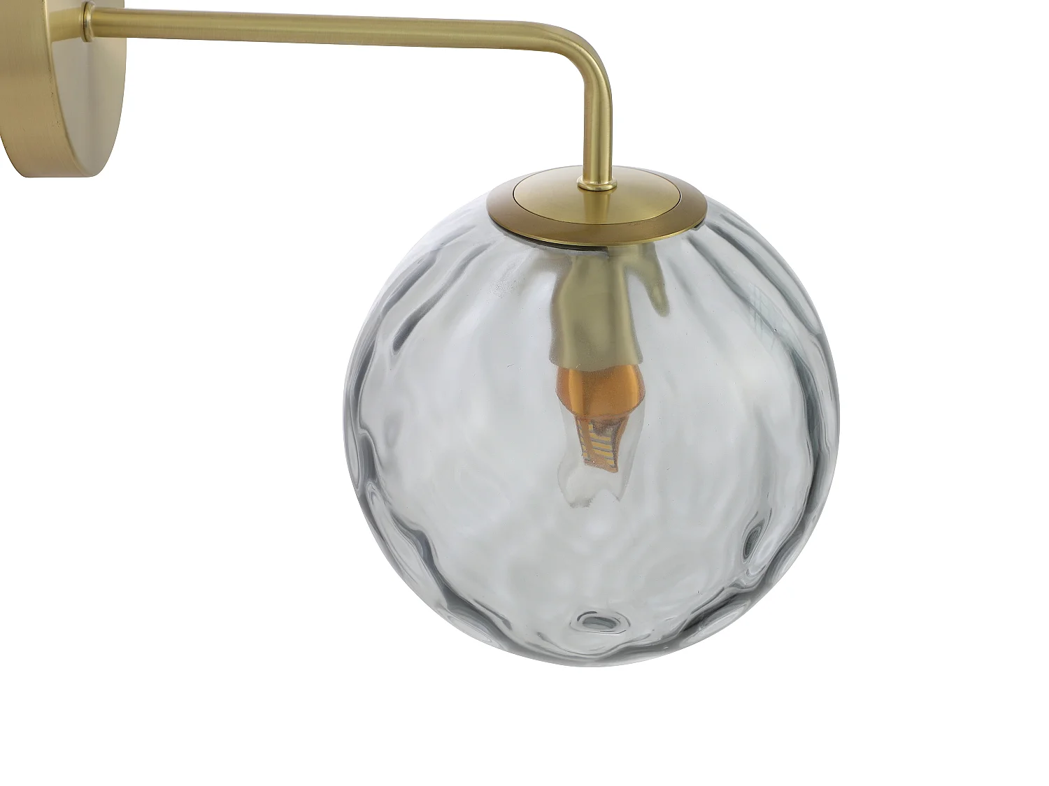 Wandleuchten 2er-Set - Metall & Rauchglas - 32 x 32 x 20 cm - Goldfarben - SUSANNE