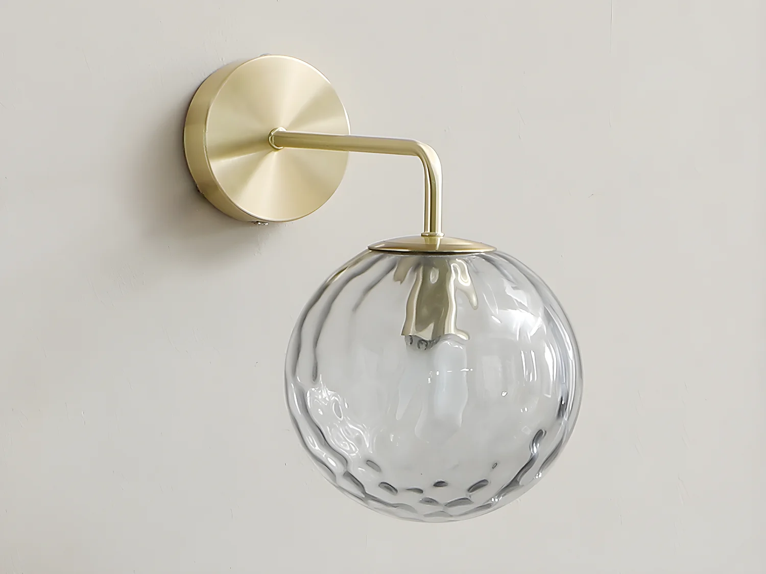 Wandleuchten 2er-Set - Metall & Rauchglas - 32 x 32 x 20 cm - Goldfarben - SUSANNE