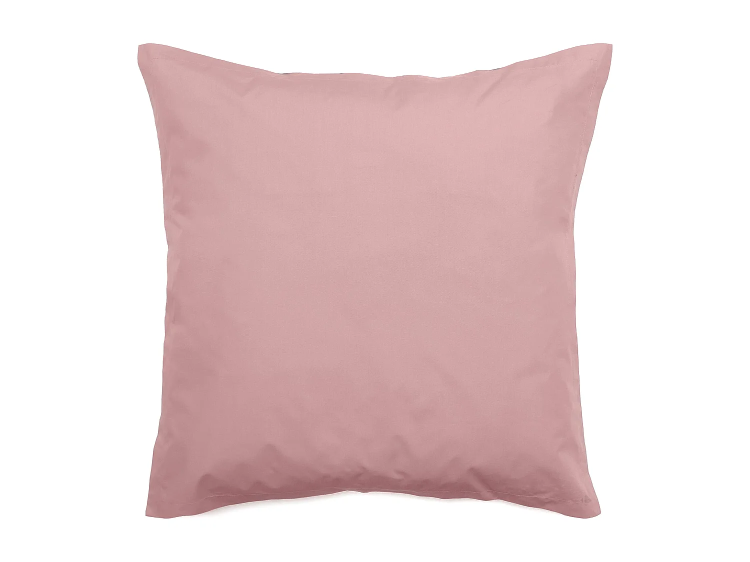 Taie d'oreiller volants plats 65x65 cm percale de coton MANOIR Rose