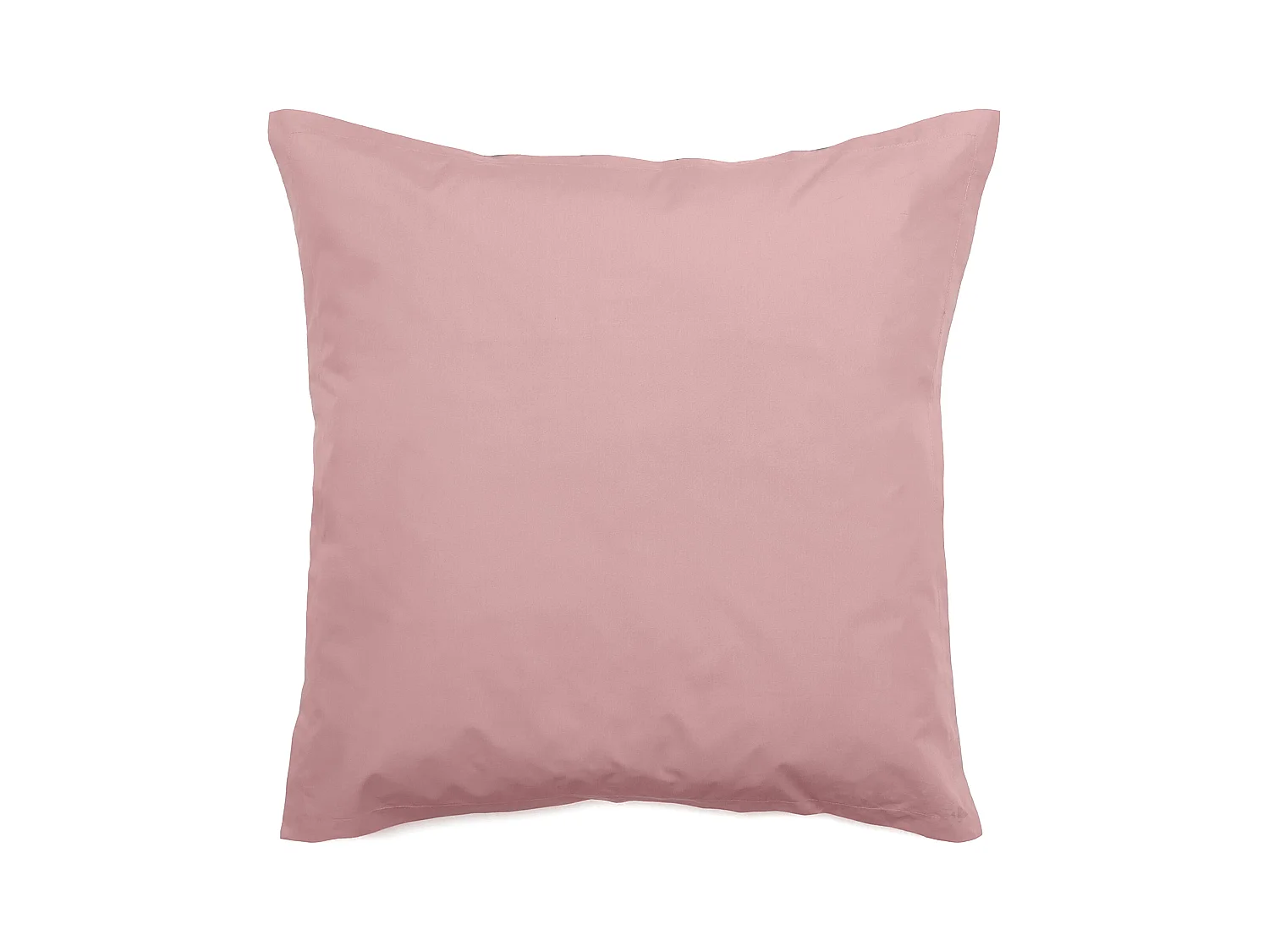 Taie d'oreiller volants plats 65x65 cm percale de coton MANOIR Rose