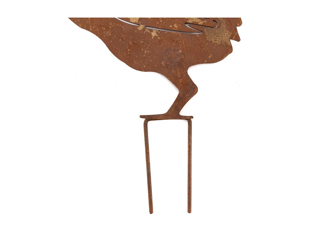 Décors de jardin en métal poule + coq (lot de 2)