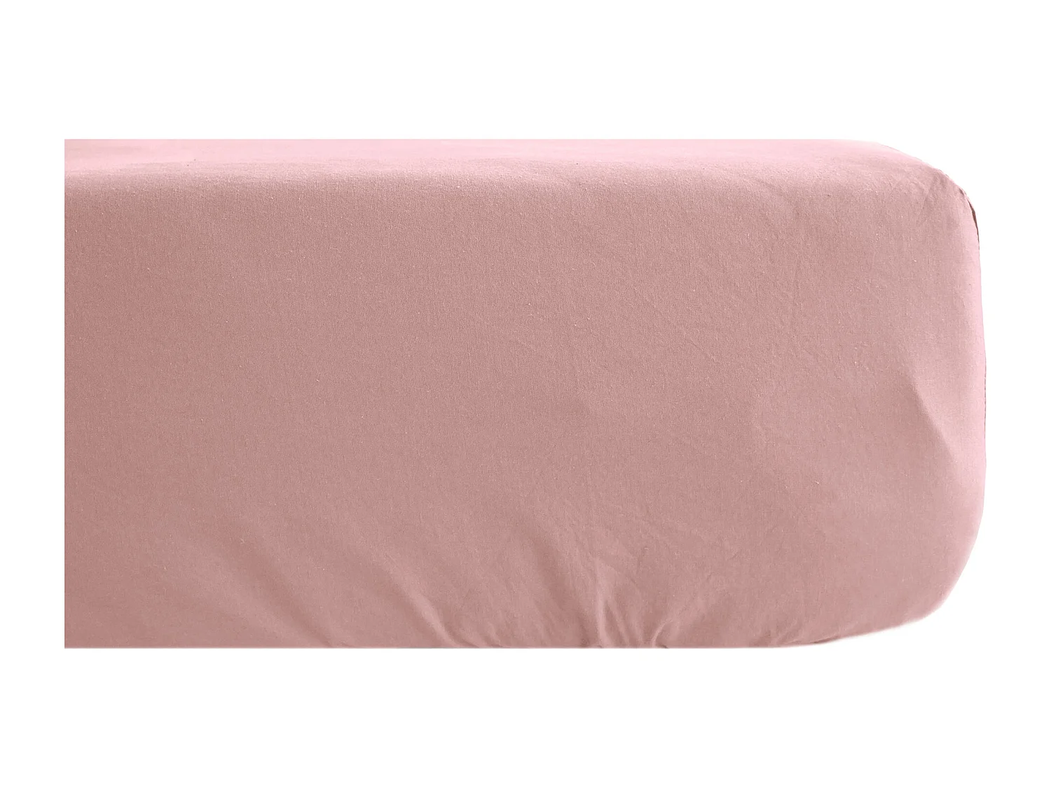 Drap housse lin et coton 140x190 cm mousseline de coton OPERA rose