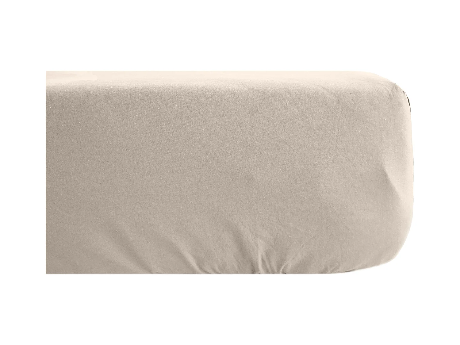 Drap housse 140x190 cm mousseline de coton OPERA beige ficelle