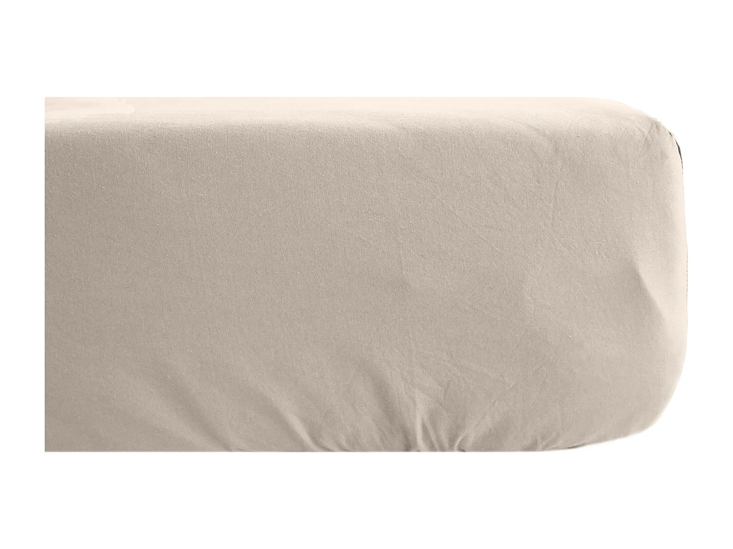 Drap housse 140x190 cm mousseline de coton OPERA beige ficelle