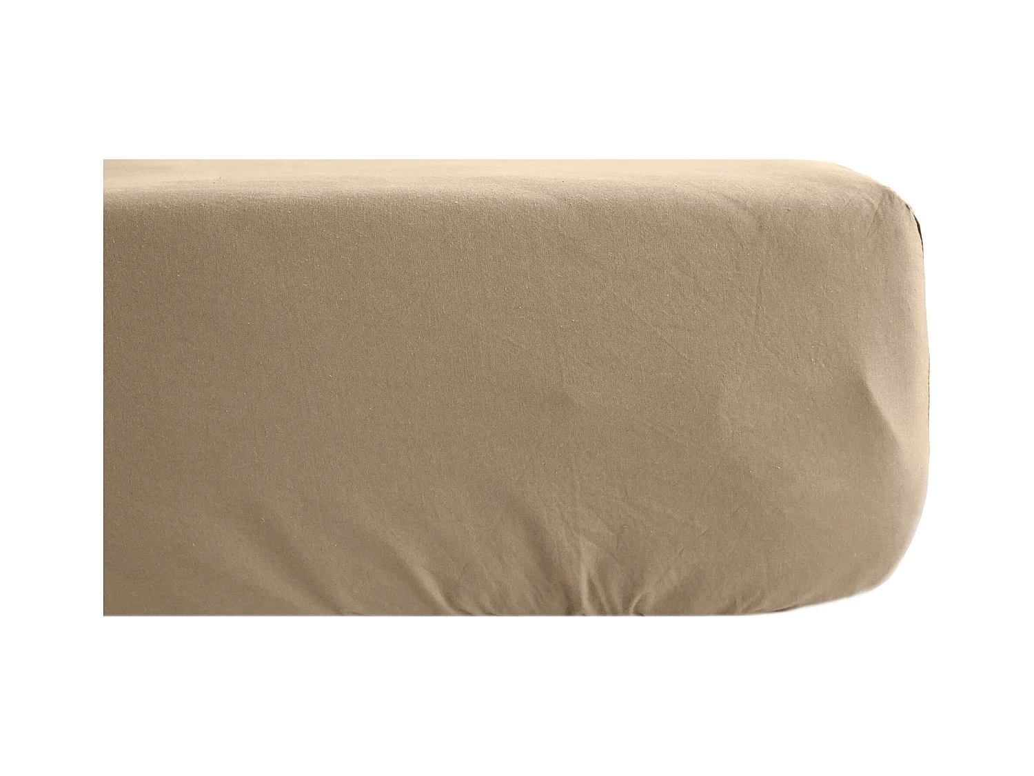 Drap housse 140x190 cm mousseline de coton OPERA marron camel