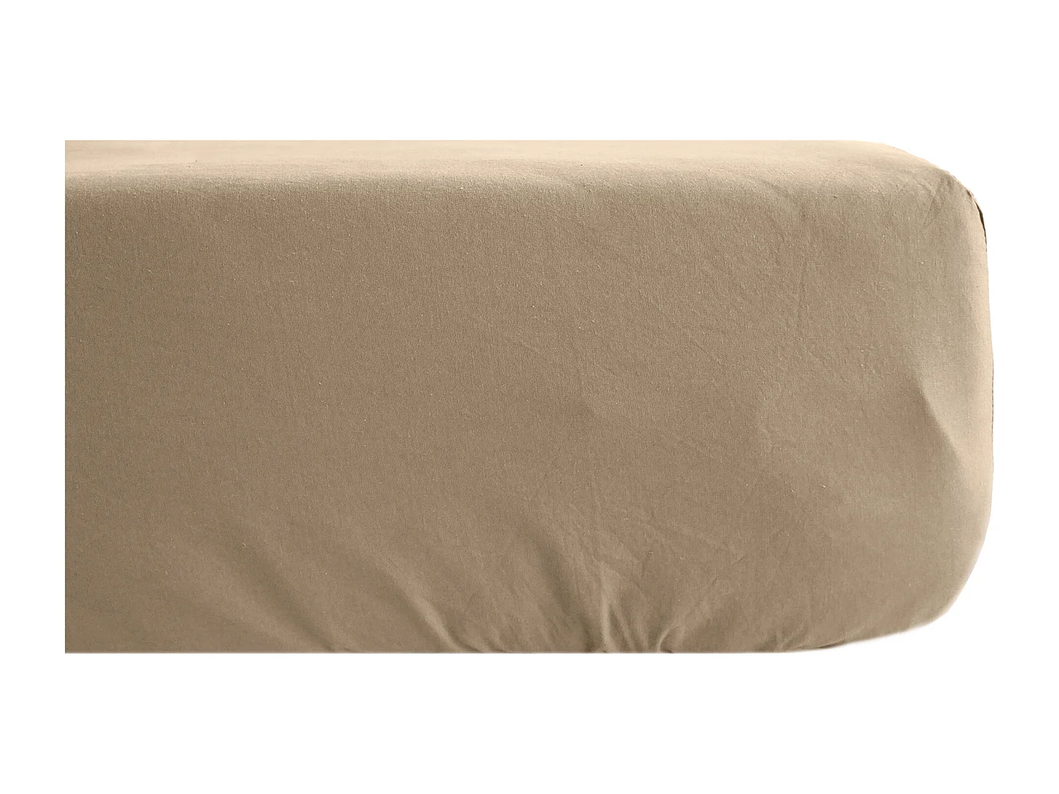 Drap housse 140x190 cm mousseline de coton OPERA marron camel
