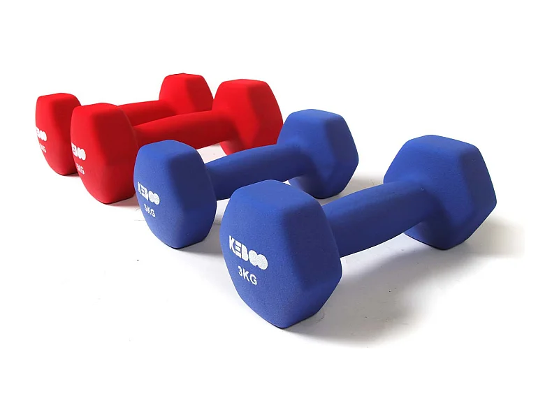 Set di 4 Manubri 16 kg Keboo Serie 500 2 Pesi da 5 kg e 2 da 3 kg