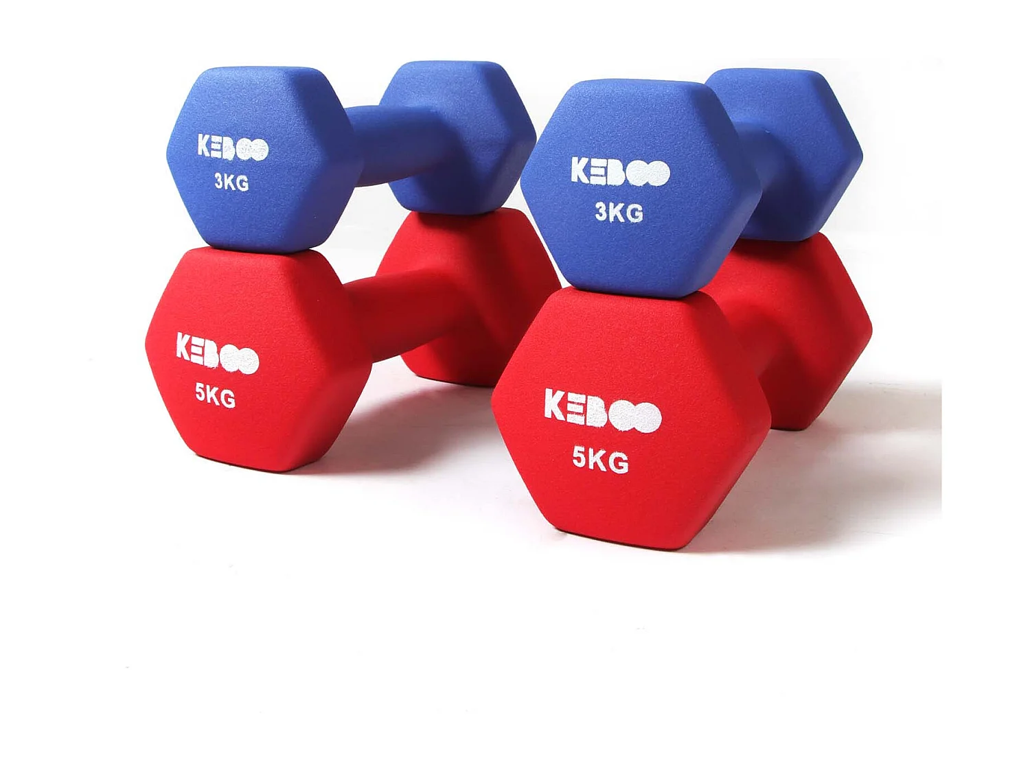 Set di 4 Manubri 16 kg Keboo Serie 500 2 Pesi da 5 kg e 2 da 3 kg