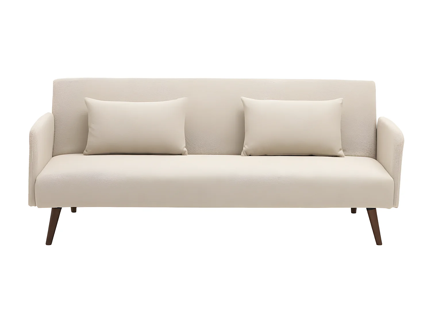 Nielson - Canapé convertible 3 places en tissu bouclette - Écru