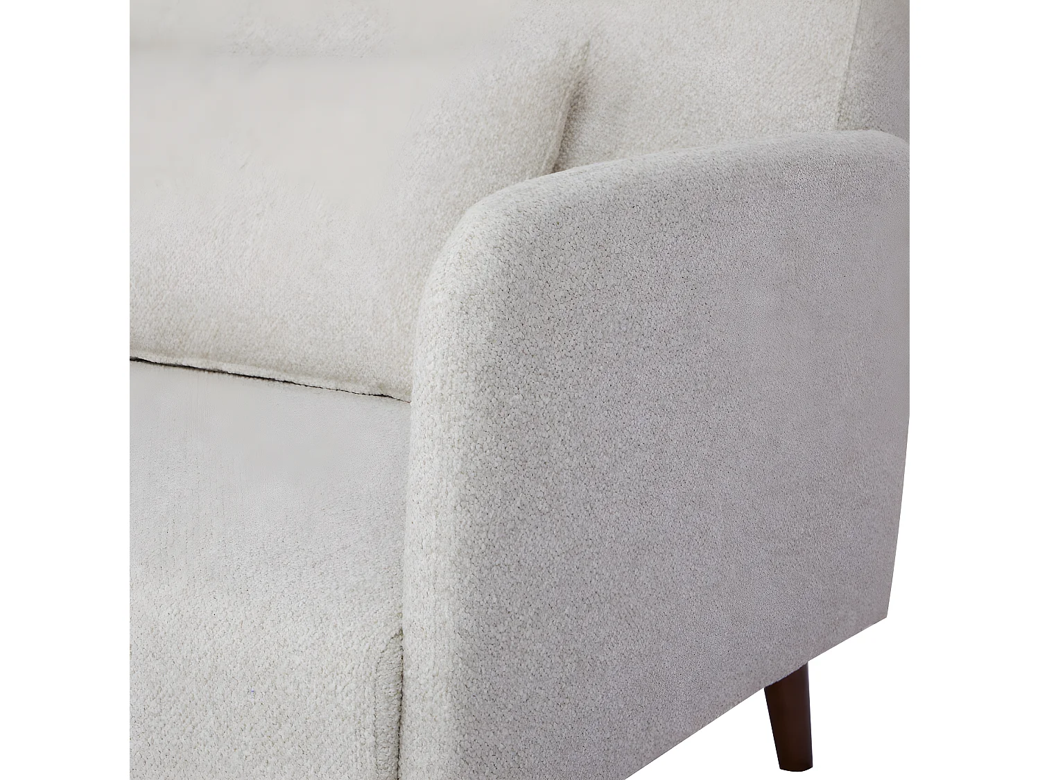 Nielson - Canapé convertible 3 places en tissu bouclette - Écru