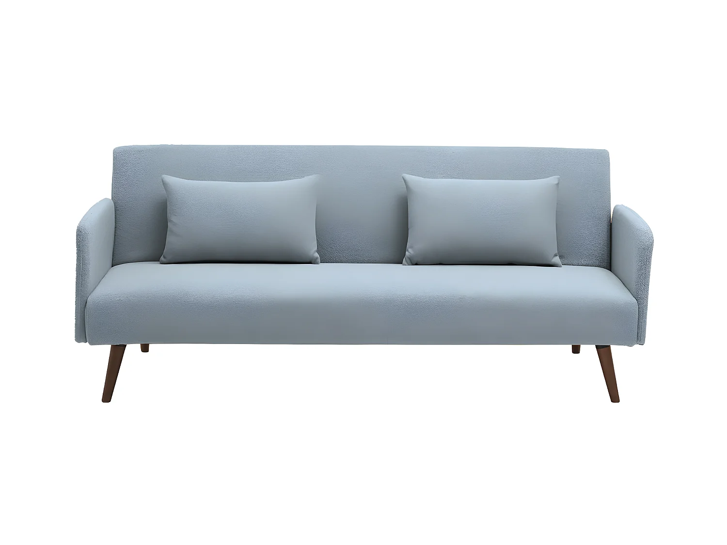 Nielson - Canapé convertible 3 places en tissu bouclette - Bleu aqua