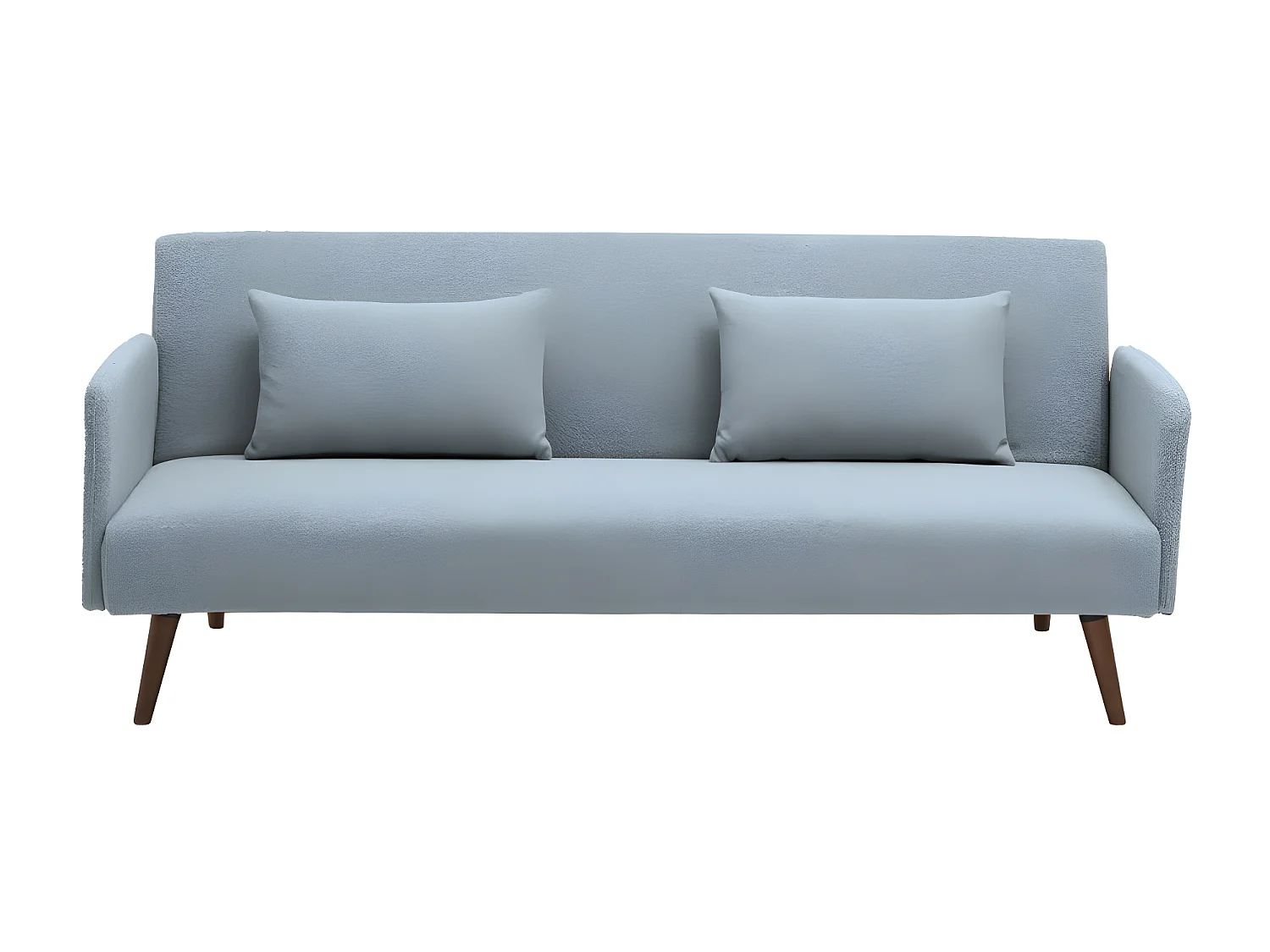 Nielson - Canapé convertible 3 places en tissu bouclette - Bleu aqua