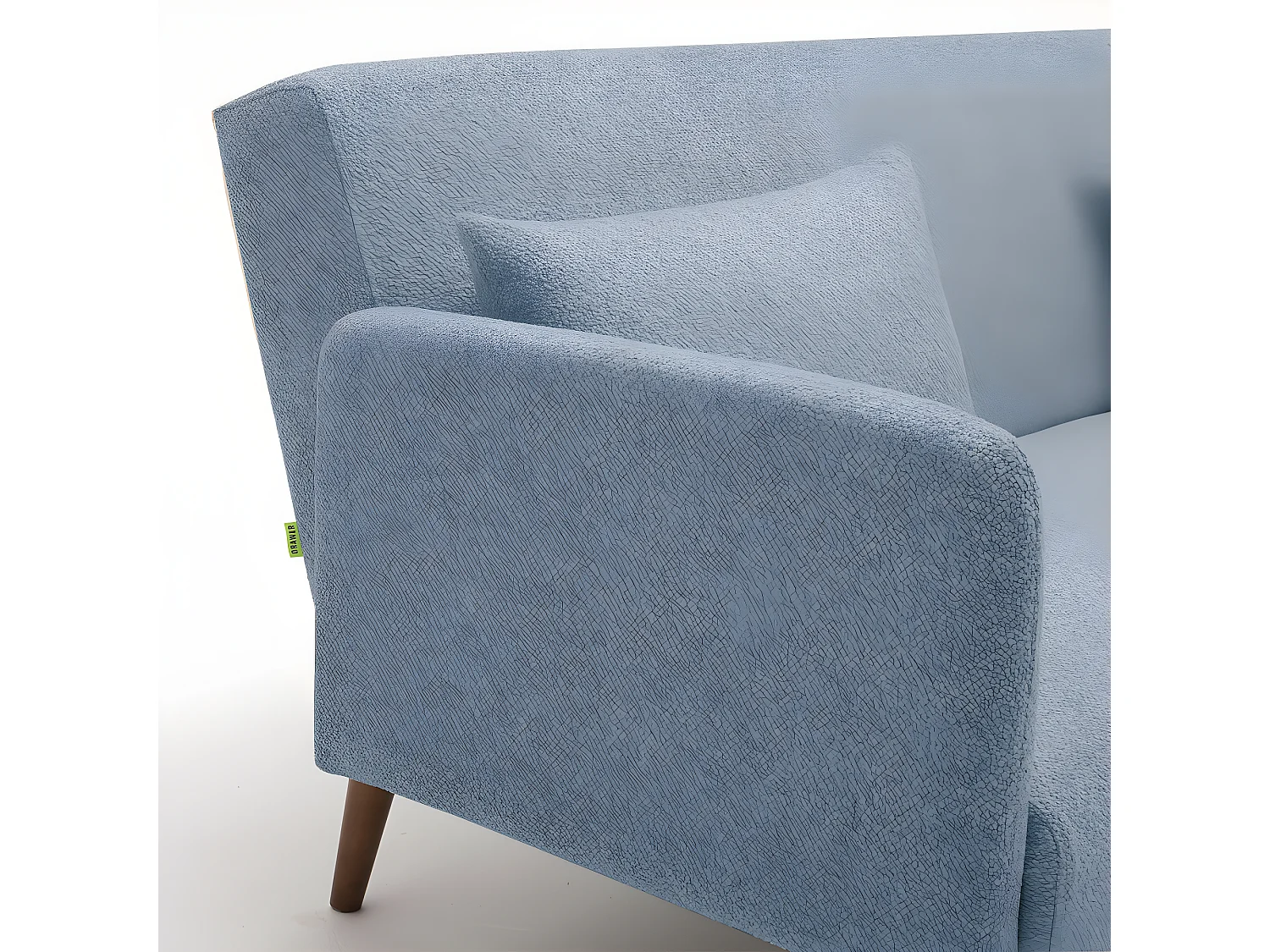 Nielson - Canapé convertible 3 places en tissu bouclette - Bleu aqua