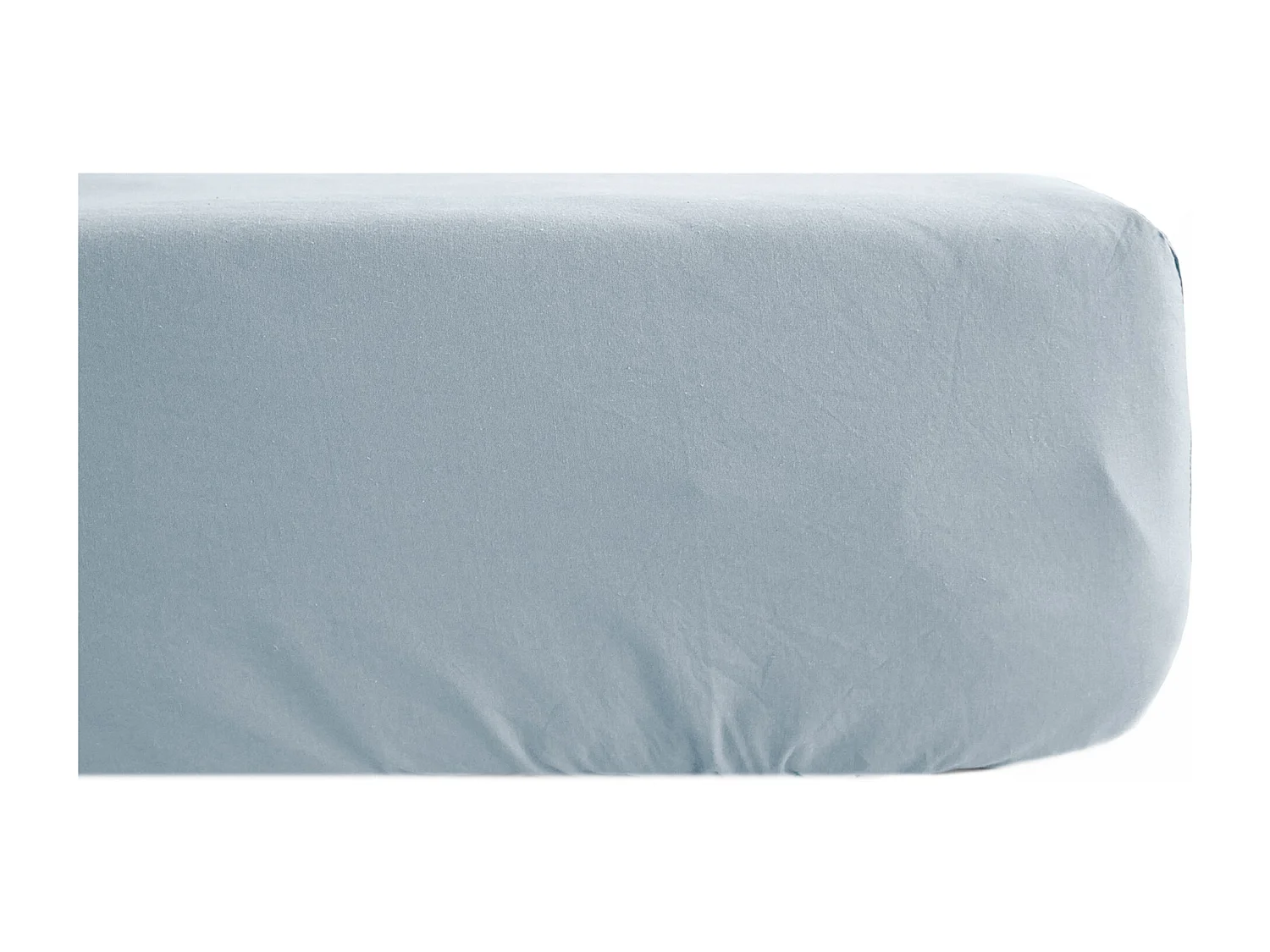 Drap housse uni 180x200 cm percale de coton MANOIR bleu Glacier bonnet 35
