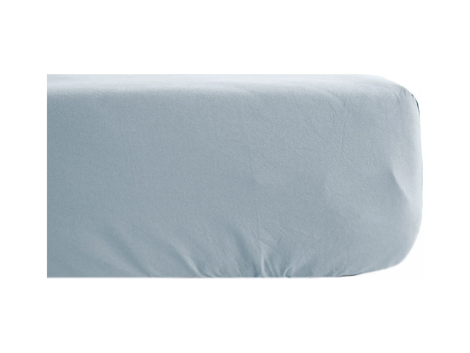 Drap housse uni 180x200 cm percale MANOIR bleu Glacier bonnet 35