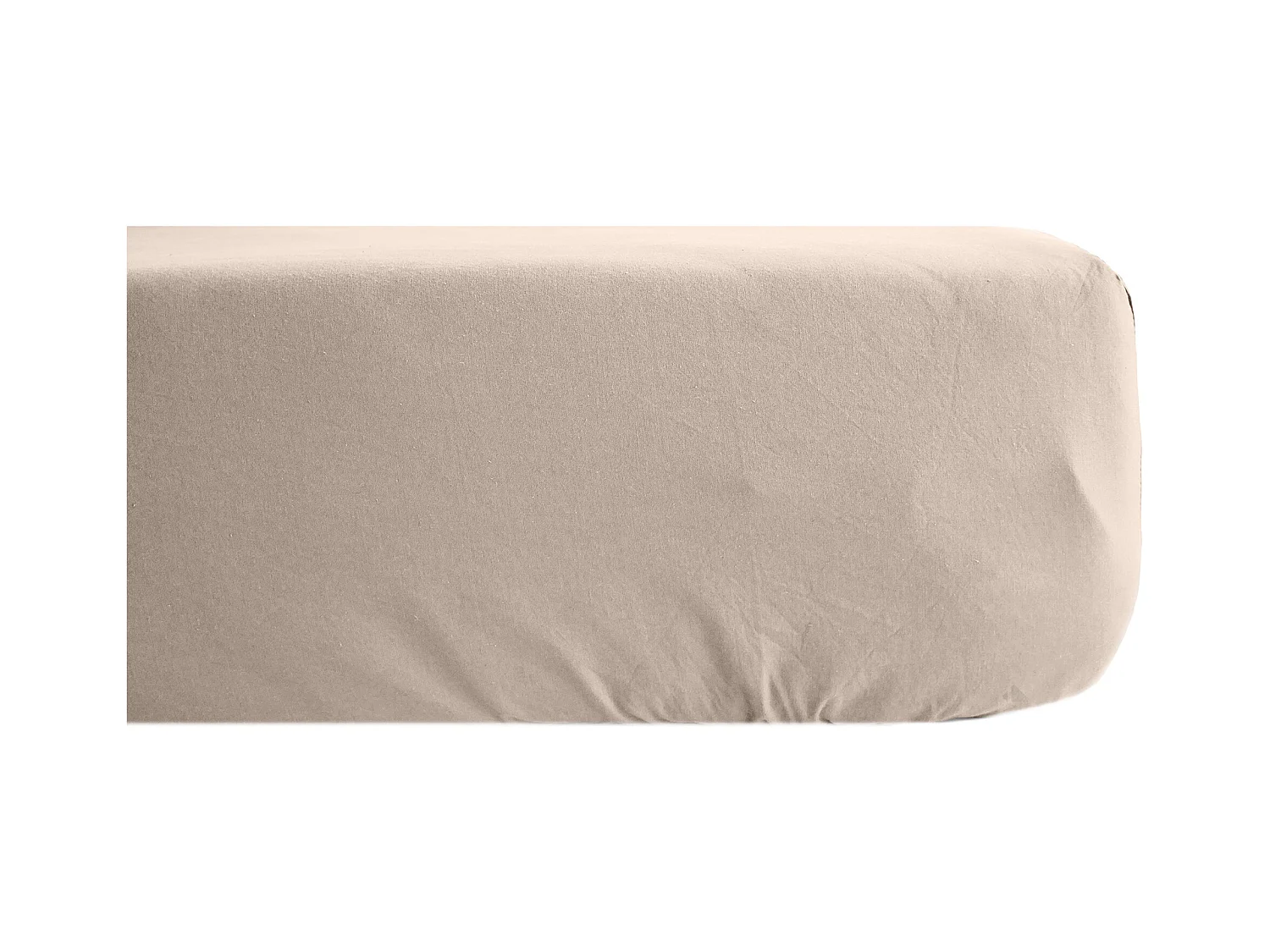 Drap housse uni 80x200 cm percale MANOIR beige Lin bonnet 35