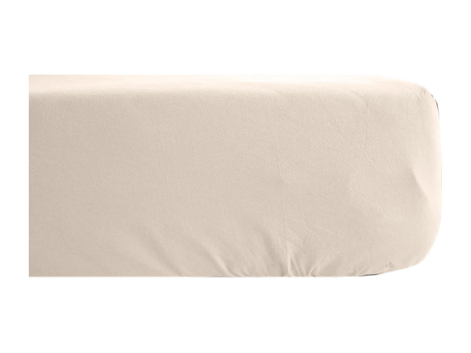 Drap housse uni 160x200 cm bonnet 35 cm percale de coton MANOIR blanc Naturel