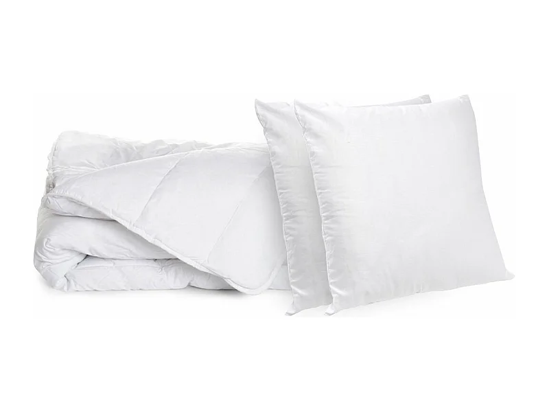 Pack Été Couette légère 220x240cm + 2 Oreillers moelleux 60x60cm Anti-transpiration Topcool - 2 personnes