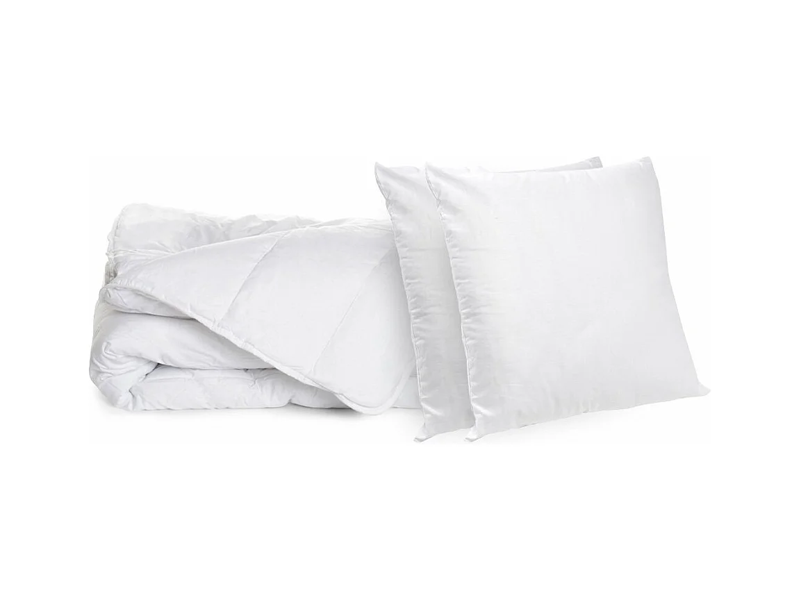 Pack Été Couette légère 220x240cm + 2 Oreillers moelleux 60x60cm Anti-transpiration Topcool - 2 personnes