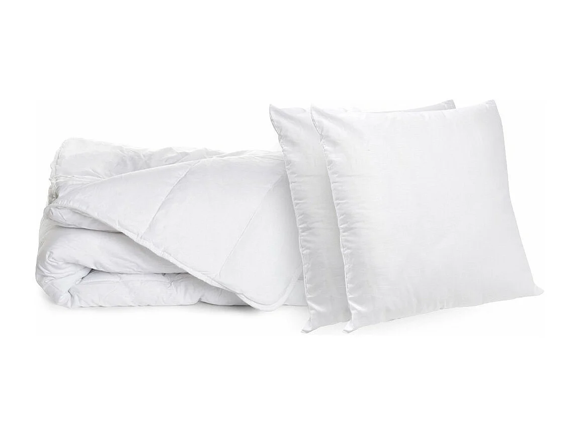 Pack Été Couette légère 240x260cm + 2 Oreillers moelleux 60x60cm Anti-transpiration Topcool - 2 personnes