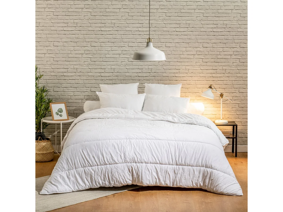 Pack Été Couette légère 240x260cm + 2 Oreillers moelleux 60x60cm Anti-transpiration Topcool - 2 personnes