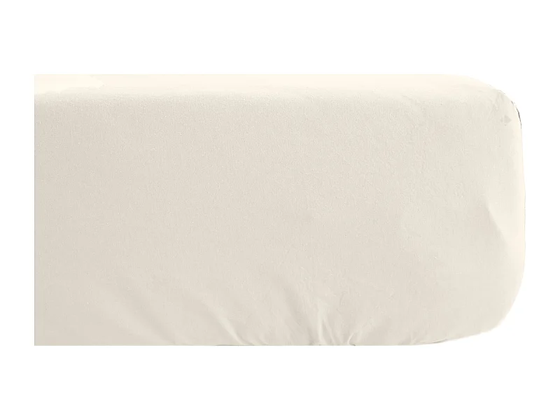 Drap housse 140x190 cm mousseline de coton OPERA beige ivoire