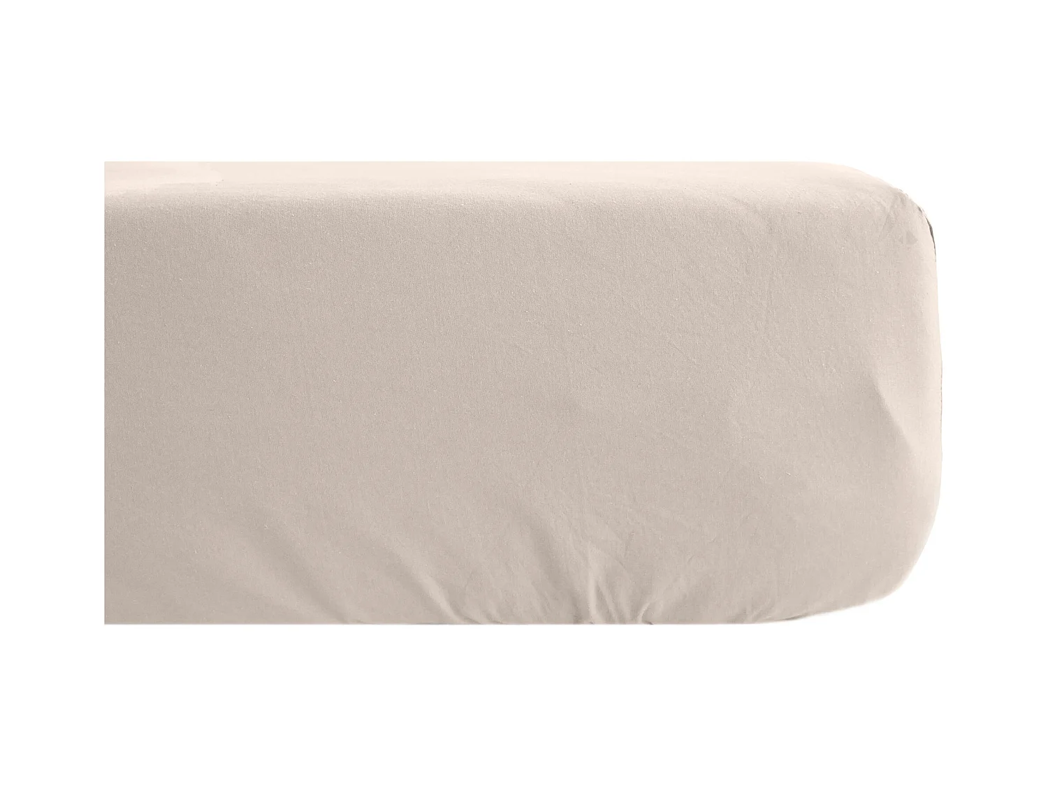 Drap housse 140x190 cm mousseline de coton OPERA beige naturel