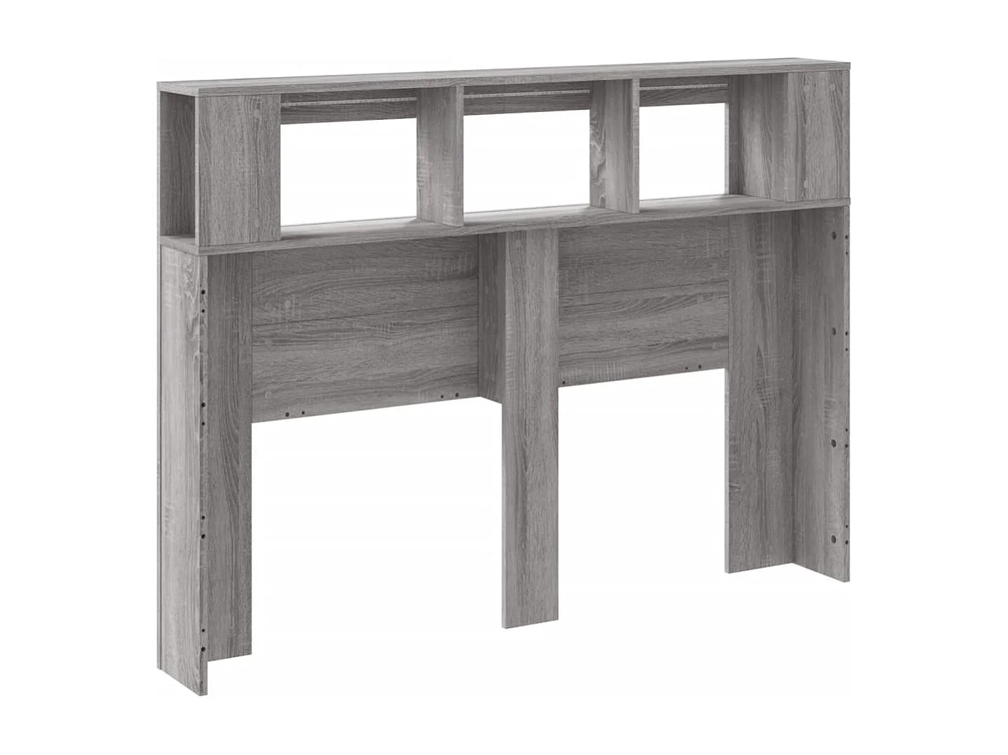 Hoofdeinde met LED 140x18,5x103,5 cm bewerkt hout grijs sonoma