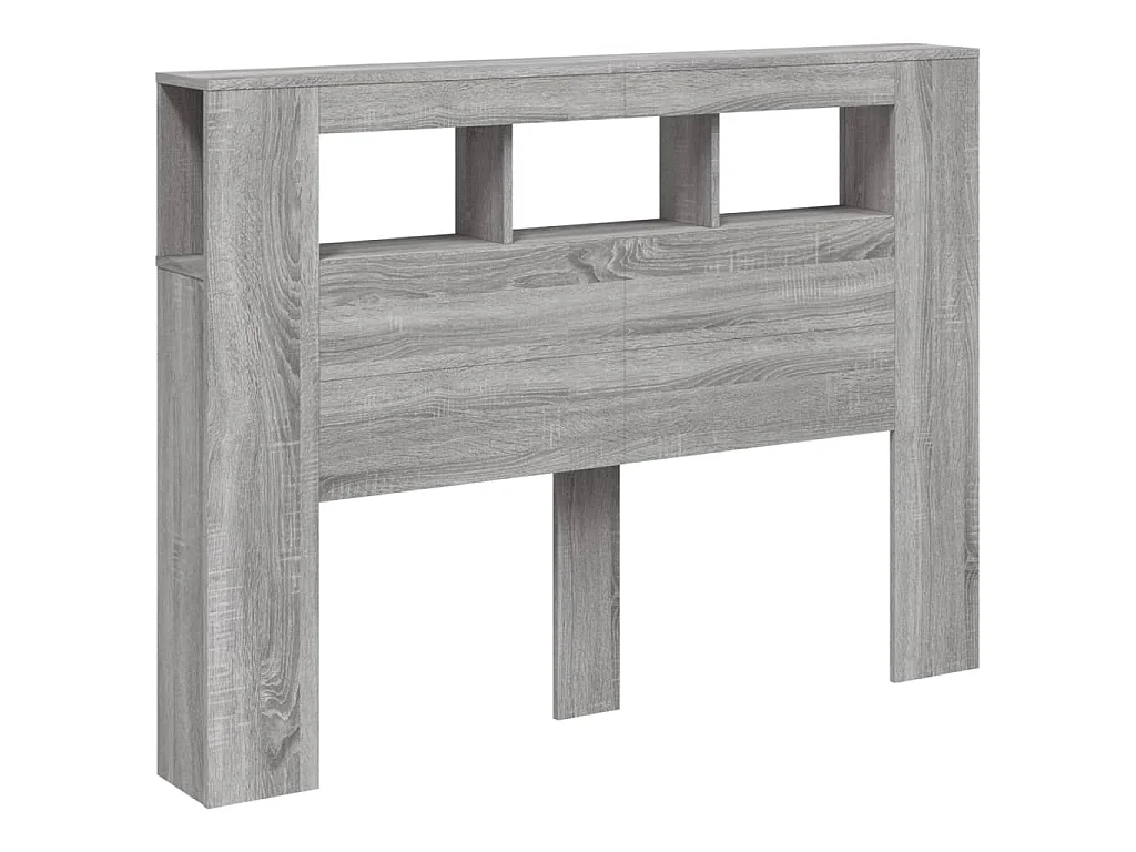 Cabeceira c/ LEDs 140x18,5x103,5 cm sonoma cinzento