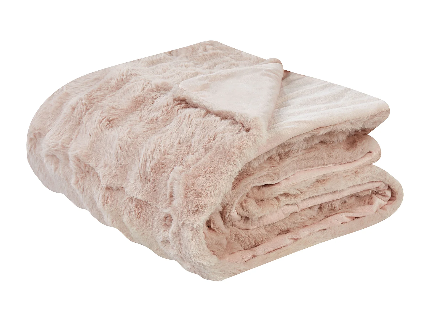 Kuscheldecke Kunstfell rosa 150 x 200 cm flauschig Tagesdecke für Bett Salka