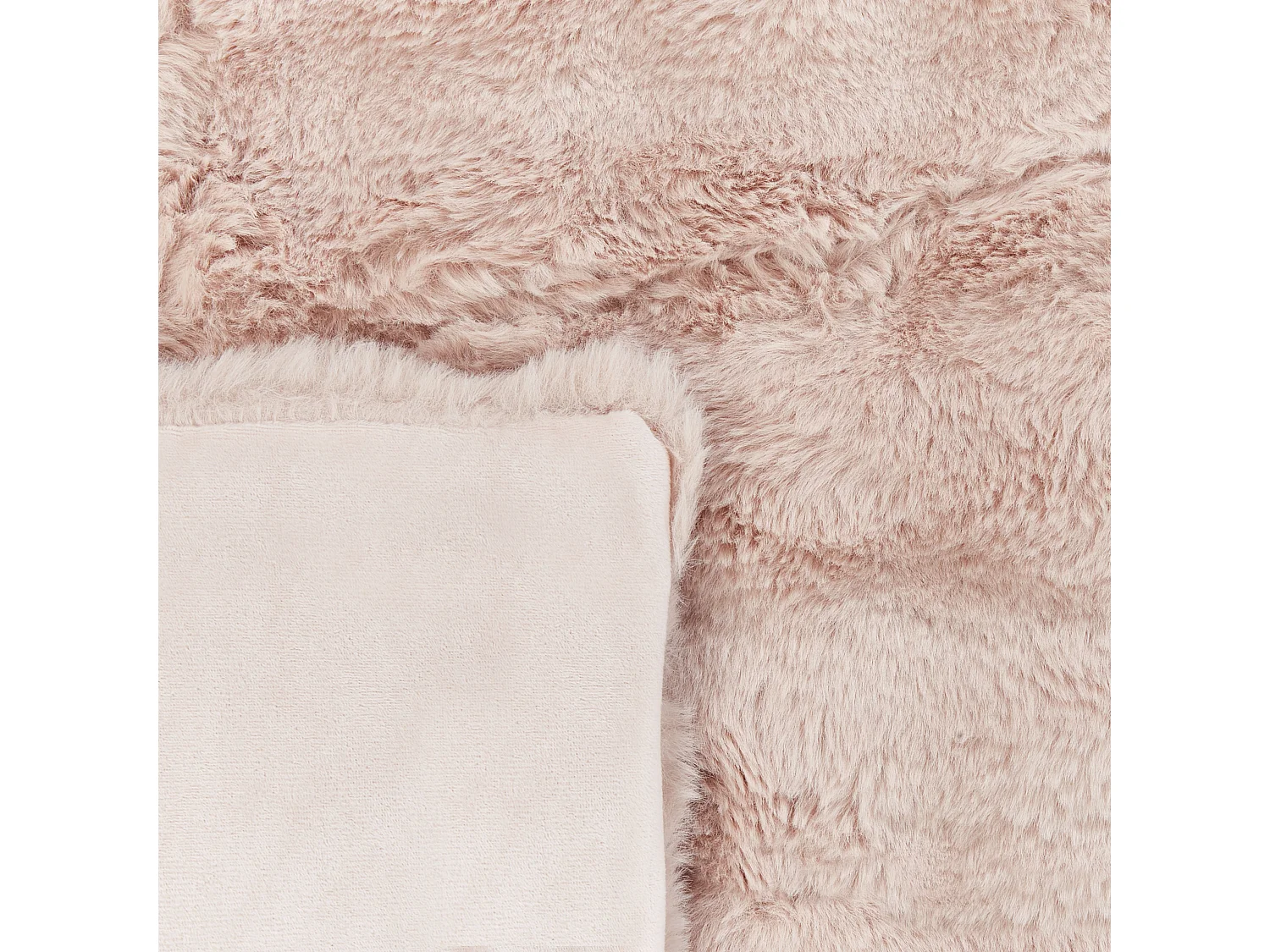 Kuscheldecke Kunstfell rosa 150 x 200 cm flauschig Tagesdecke für Bett Salka