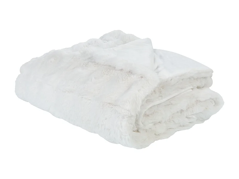 Couverture SALKA Fourrure synthétique 150 x 200 cm Blanc