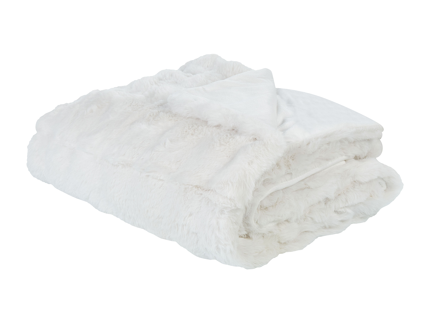 BATTILO HOME Couverture en fausse fourrure de lapin froncée double face