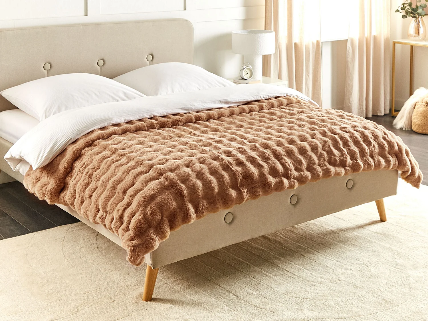 Plaid SALKA Nepbont 200 x 220 cm Bruin