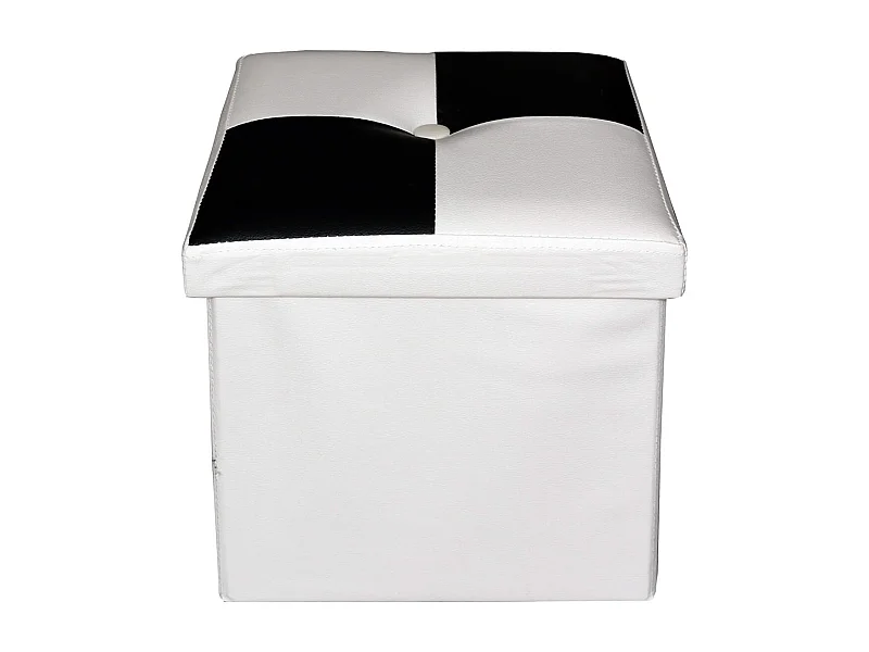 Mobili Rebecca Puff Contenitore Nero Bianco Imbottito Moderno 30x30x30