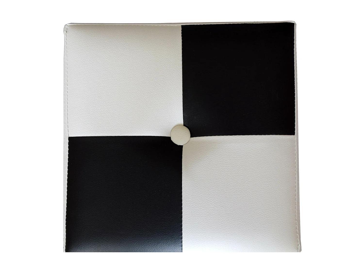 Rebecca Mobili Baúl Puff Organizador Blanco Negro Moderno 30x30x30