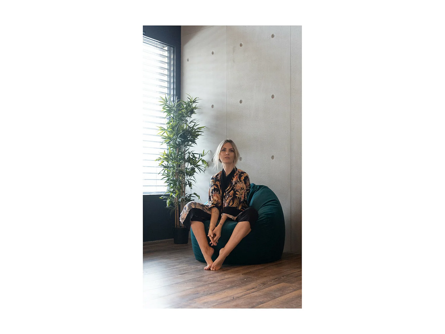 Jumbo Bag Pouf poire - bleu paon - 14200v-34