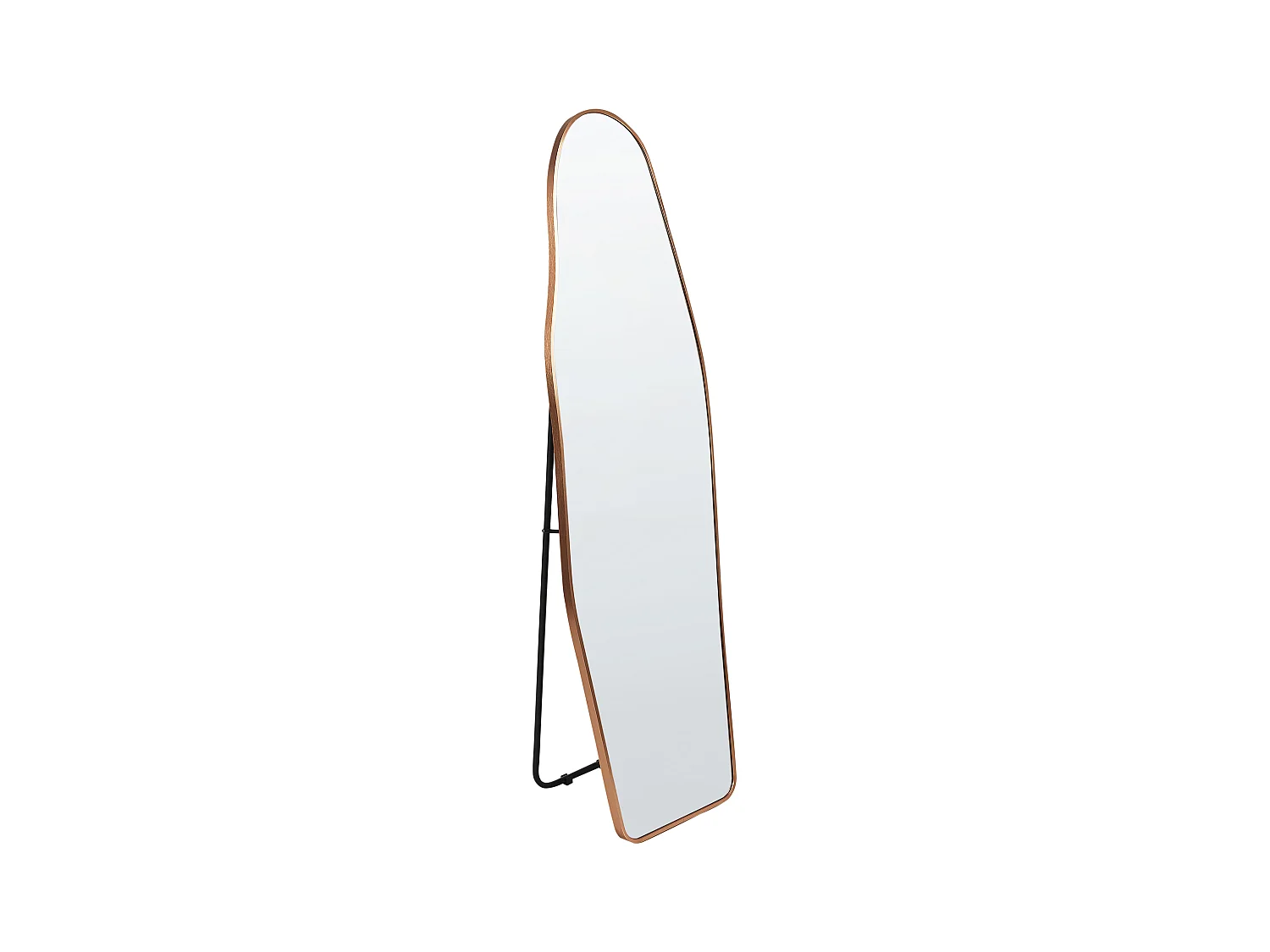 Stehspiegel mit schmalem Rahmen Metall gold asymmetrisch 160 cm modern Larche