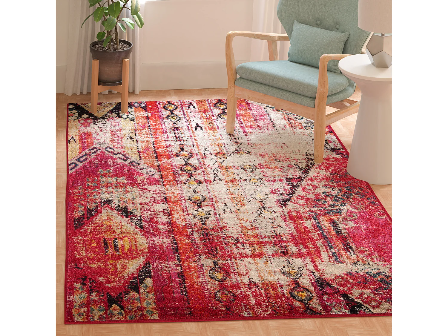 Tapis Rose/Multicolore 122 X 170 cm - Livia