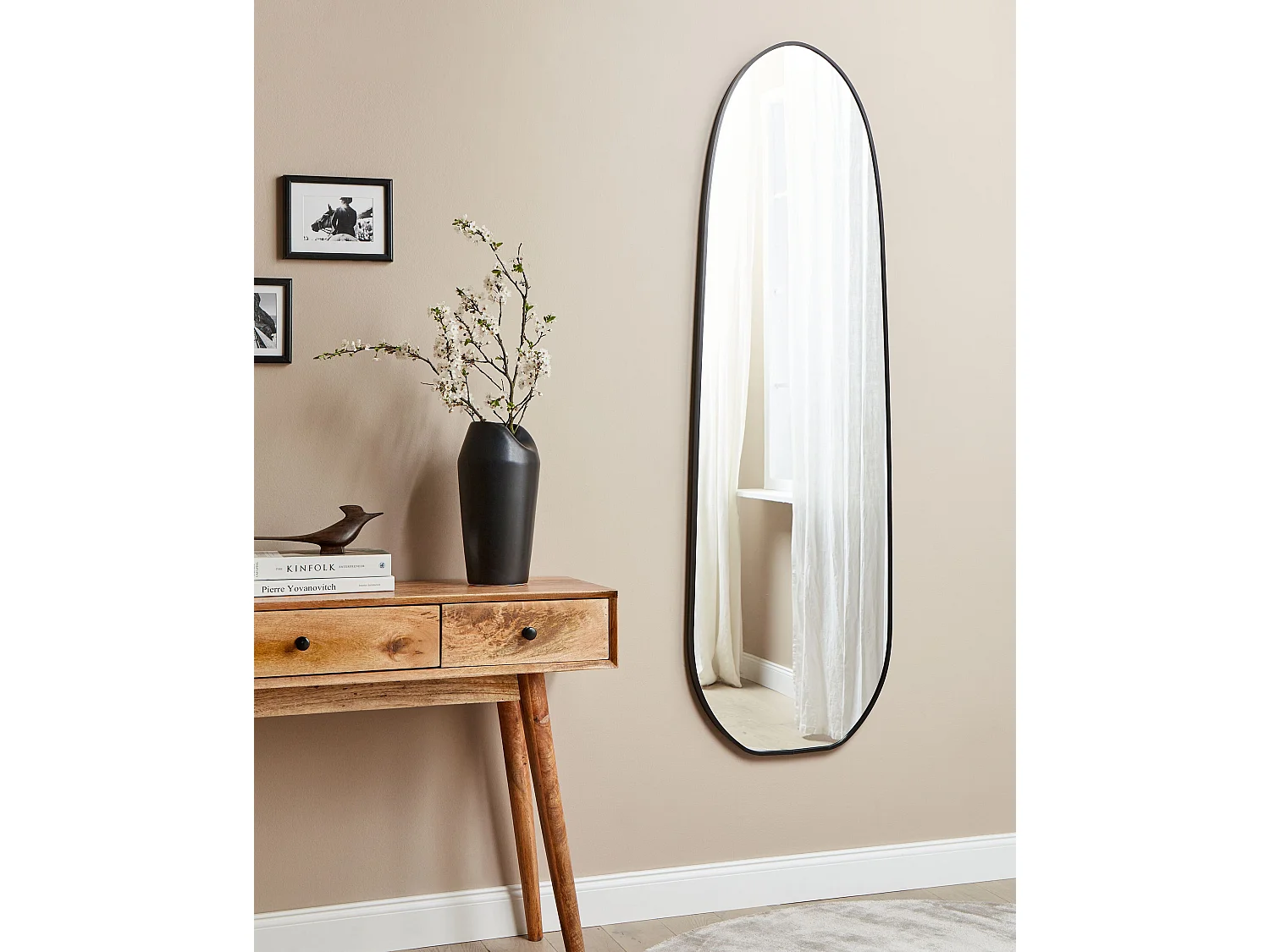 Miroir DARNETS 45 cm 160 cm Métal Noir
