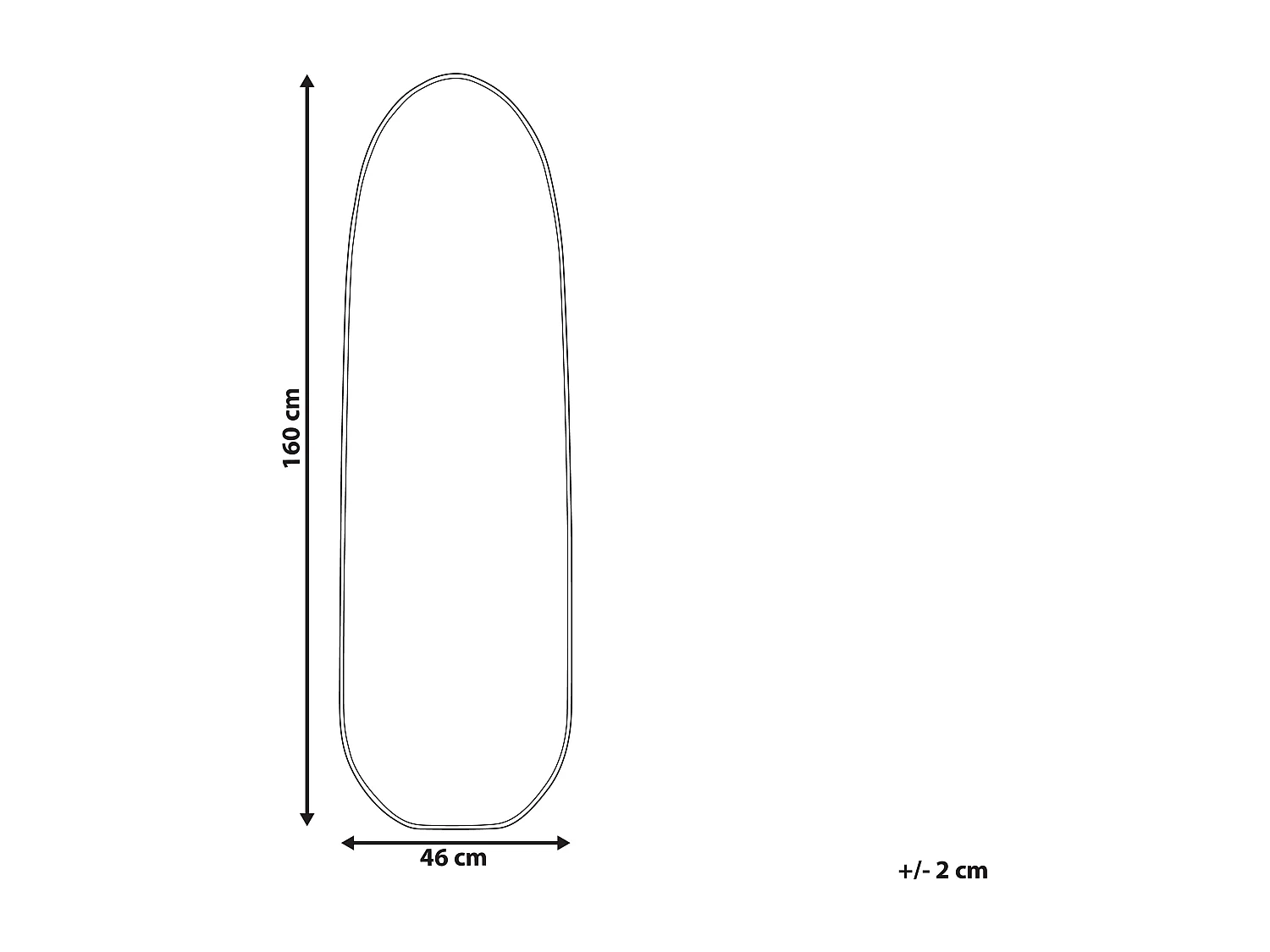 Miroir DARNETS 45 cm 160 cm Métal Noir