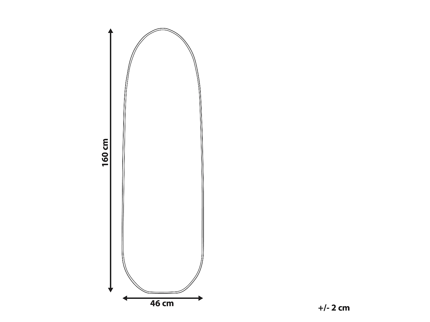Miroir DARNETS 45 cm 160 cm Métal Noir
