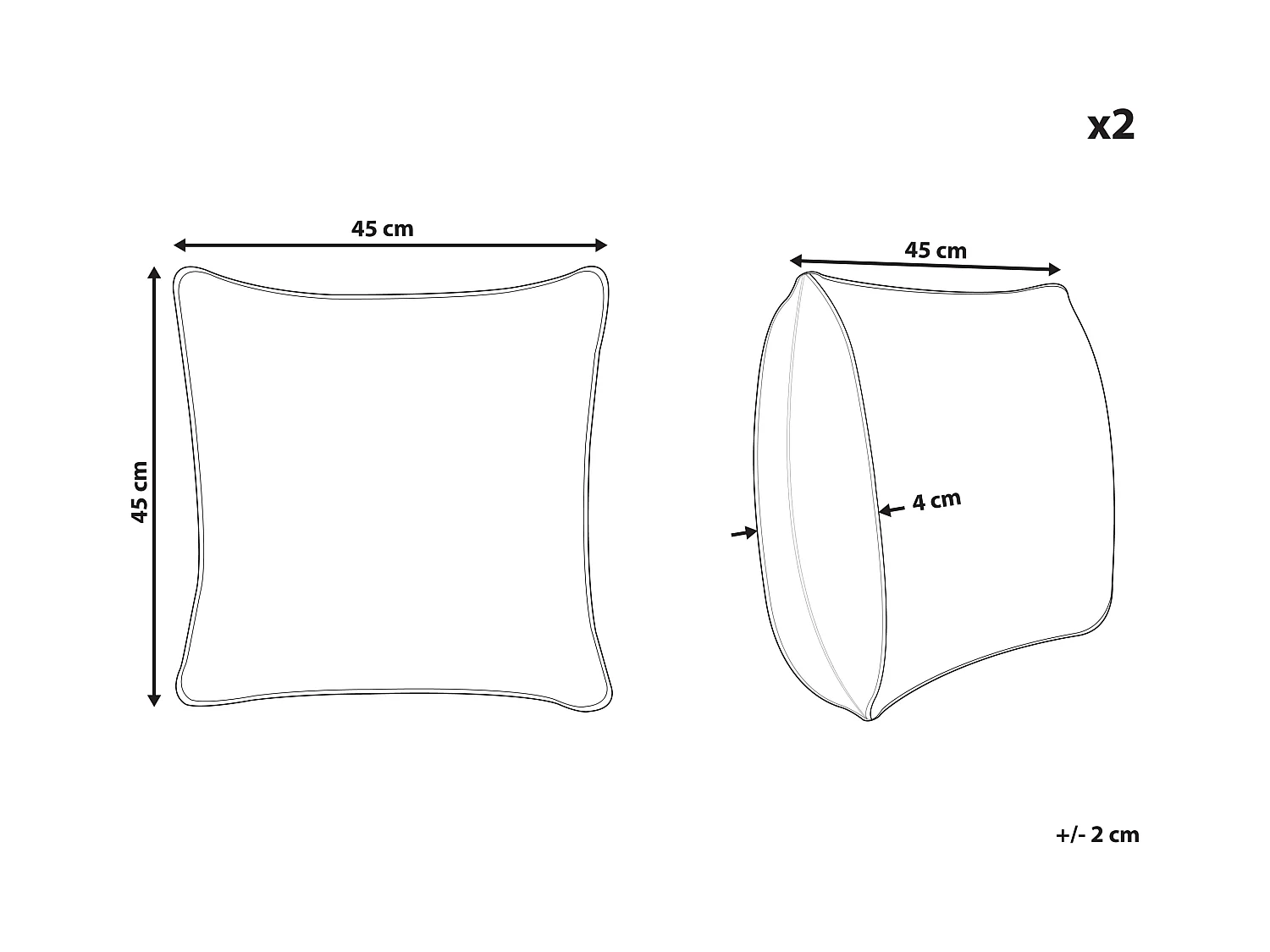 Set van 2 decoratieve kussens KASRA Nepbont 45 x 45 cm Lichtbeige Abstract patroon