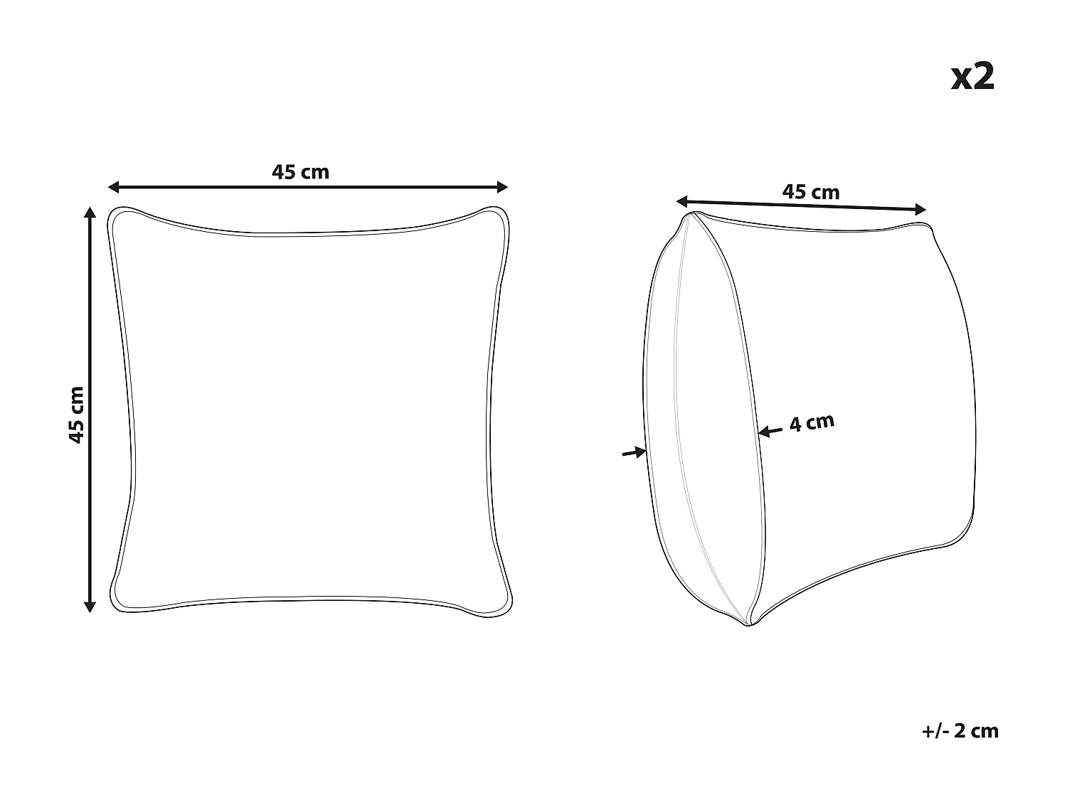 Conjunto de 2 cojines decorativos KASRA Pelo sintético 45 x 45 cm Beige Patrón abstracto