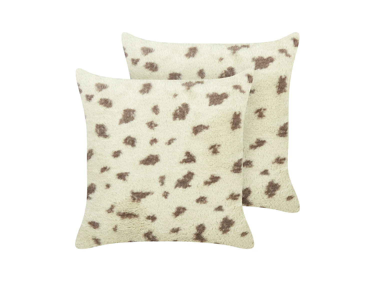 Set van 2 decoratieve kussens KASRA Nepbont 45 x 45 cm Beige Abstract patroon