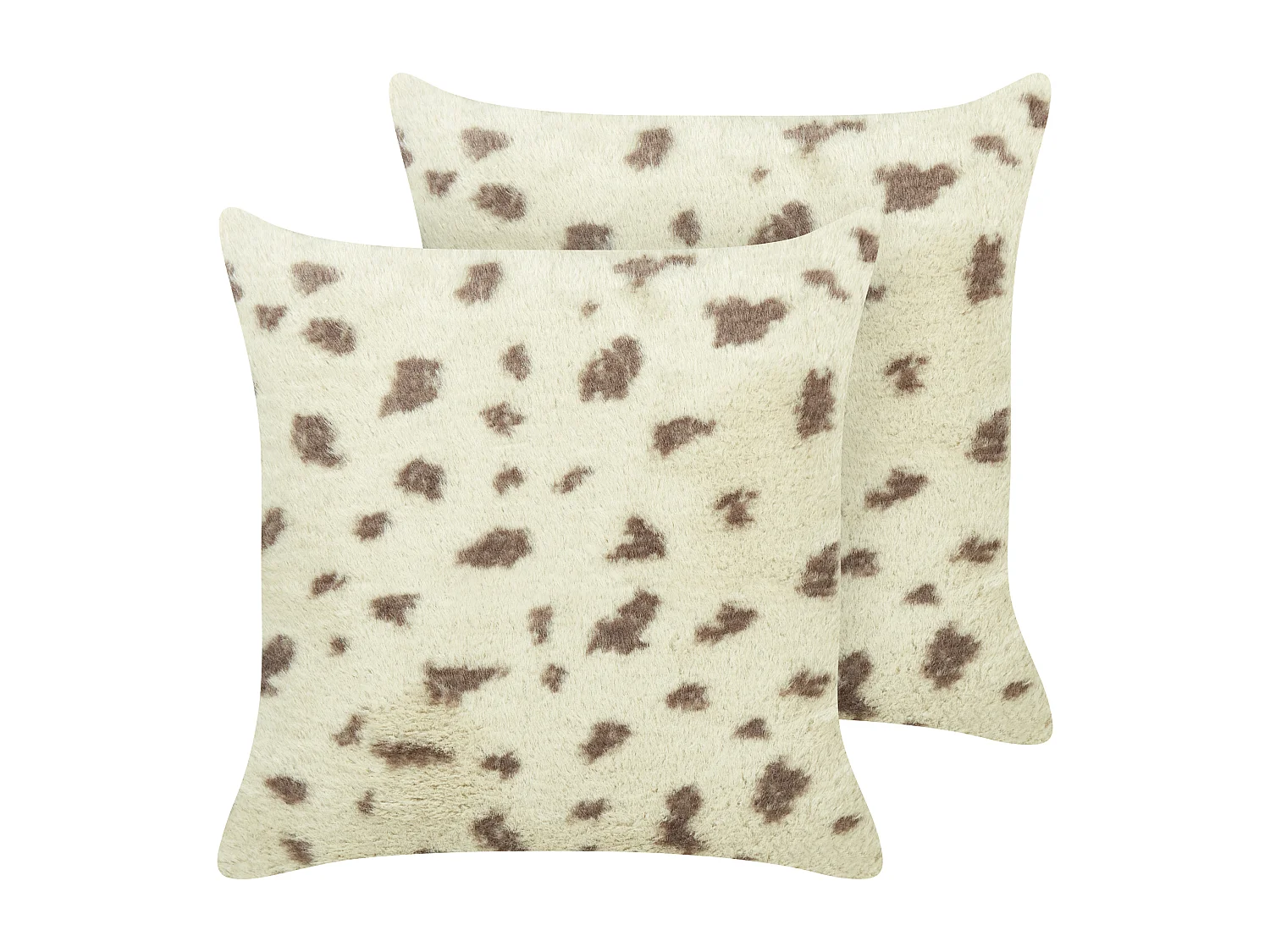 Conjunto de 2 almofadas decorativas KASRA Imitação de pele 45 x 45 cm Creme Padrão abstracto