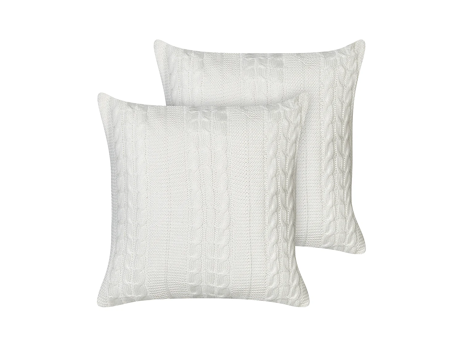 Lot de 2 coussins décoratifs CADETIA Coton 45 x 45 cm Blanc Unicolore